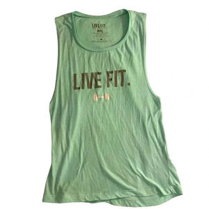 LIVE FIT sleeveless green tank top, Size small workout gym attire LVFT gymshark